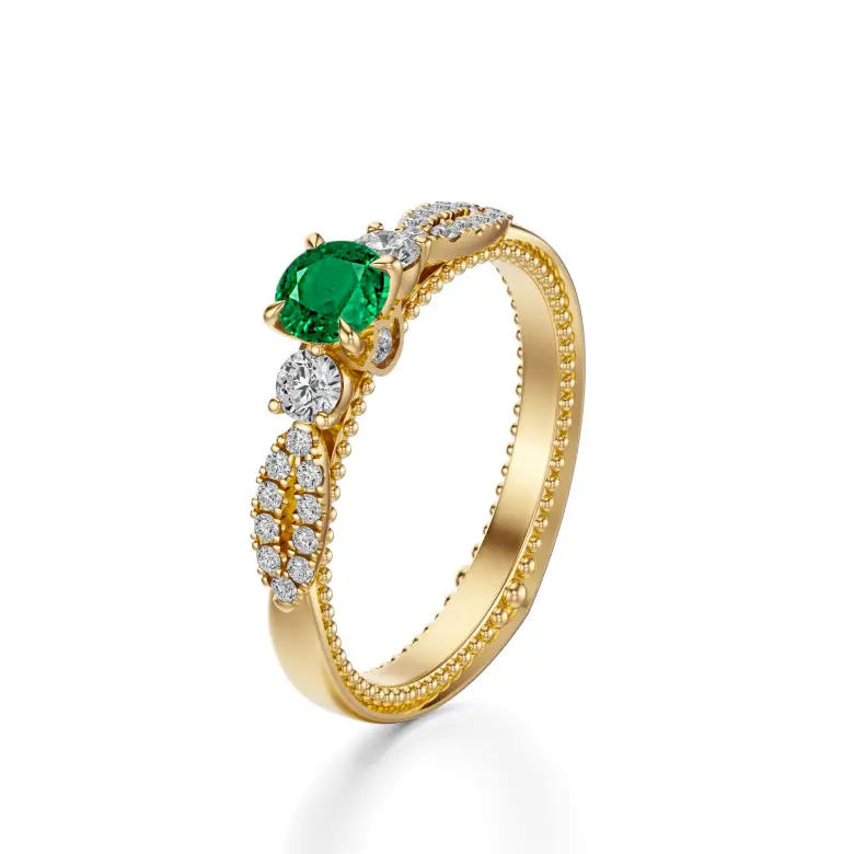 Pierścionek zaręczynowy z szmaragdem AJPZ_069